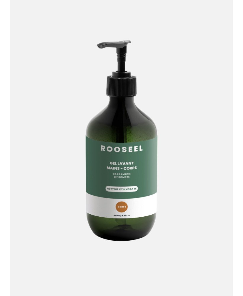 Gel lavant mains et corps cardamome gingembre ROOSEEL - visuel packaging