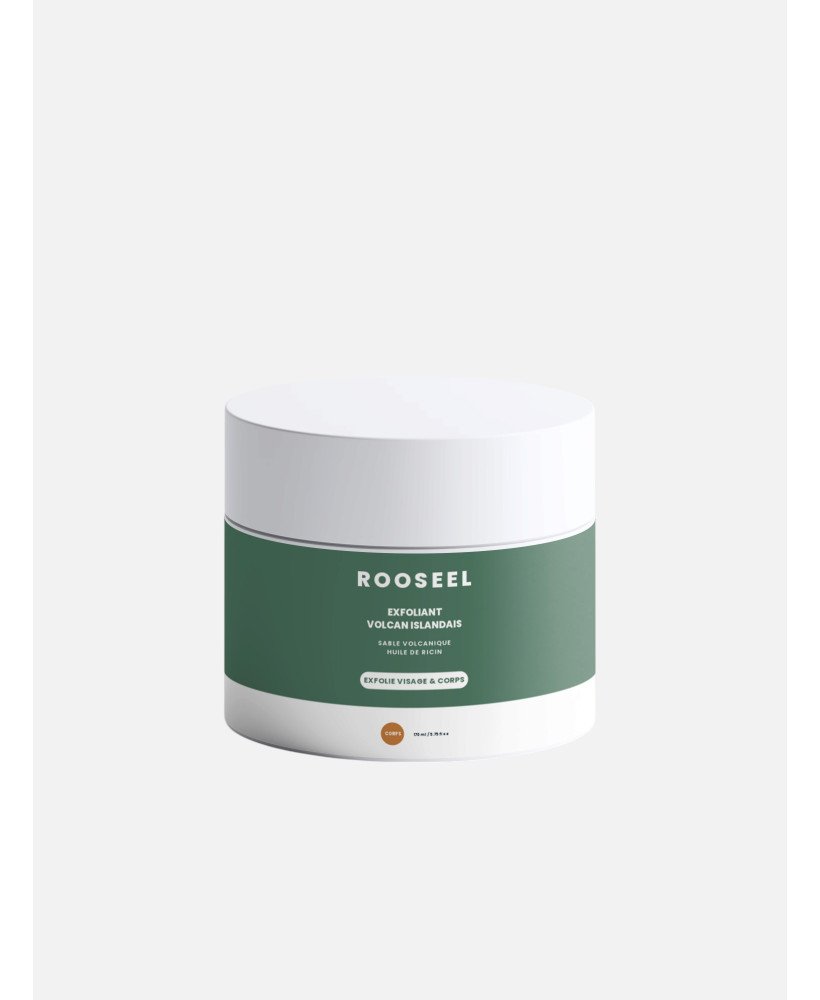Exfoliant visage et corps volcan islandais ROOSEEL - visuel packaging
